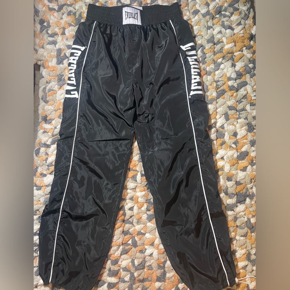 Everlast Black Womens Track Joggers with White Piping